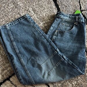 NWT Blue Denim Barrel Jeans